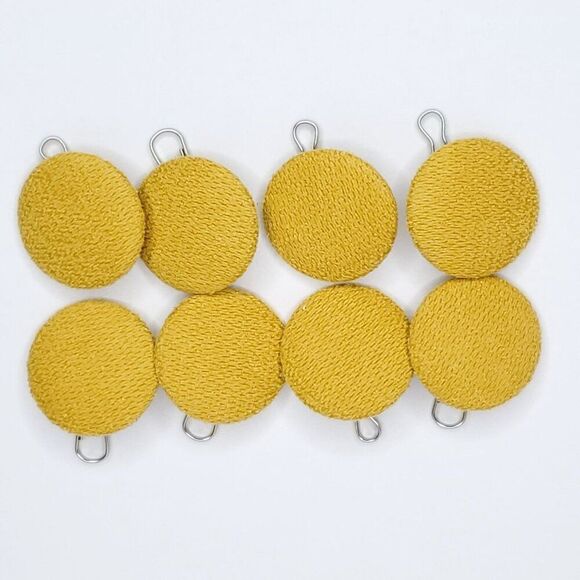 Vintage NOS Cloth Covered Shank Buttons Harvest Gold Yellow 1 1/4" - Picture 1 of 2